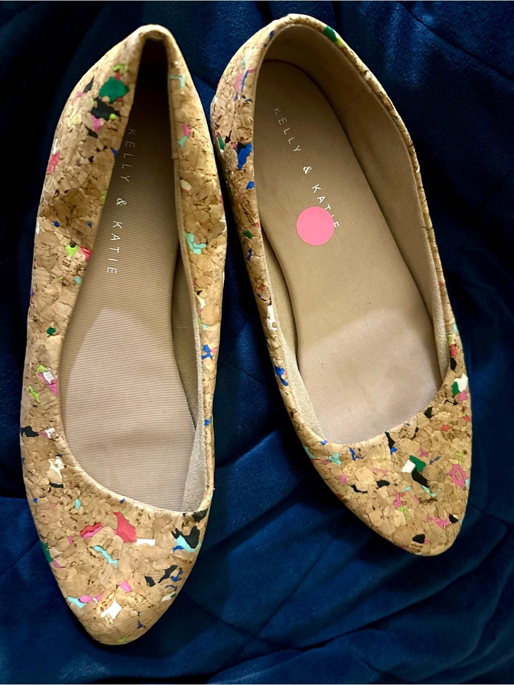 Kelly & Katie Cork Ballet Flats with Multicolor Speckles